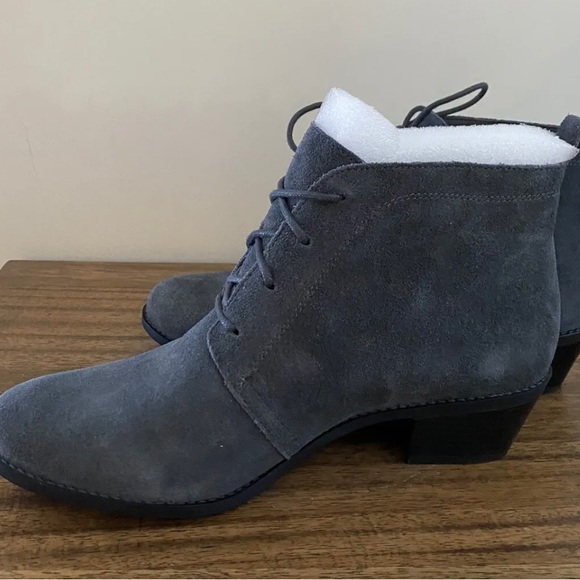 Vionic Orthaheel Women Suede Lace-up Ankle Boots - Andi - Charcoal - Size 10 NEW - Picture 5 of 9